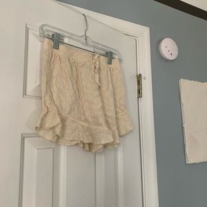 Cream boho shorts